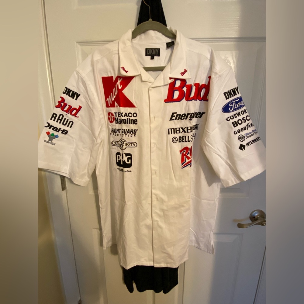 Vintage DKNY Kmart Budweiser Button Up Indy Car Shirt 1994